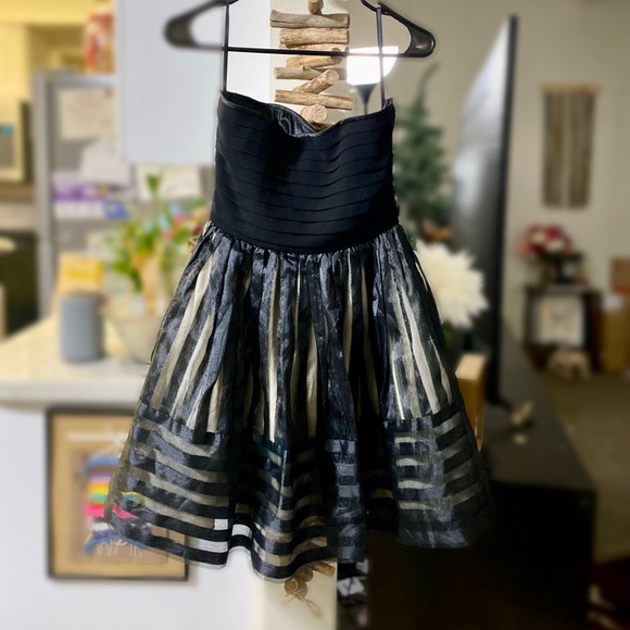 Betsy Johnson Stripe Organza Dress size 6. - Picture 7 of 9